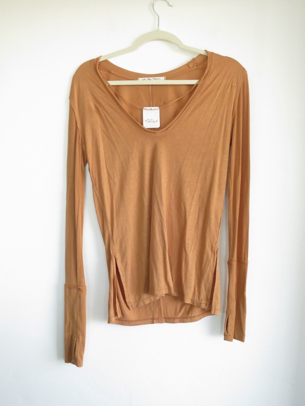 We The Free Scoop Neck Long Sleeve Top - Camel Tan
